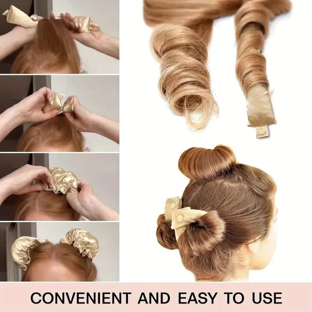 3 pcs New Great Wave Pig Hot Roller Set Sleeping Hair Curling Tool No Heat Not Damaging Hair Curling Iron Curling Tool For Styling