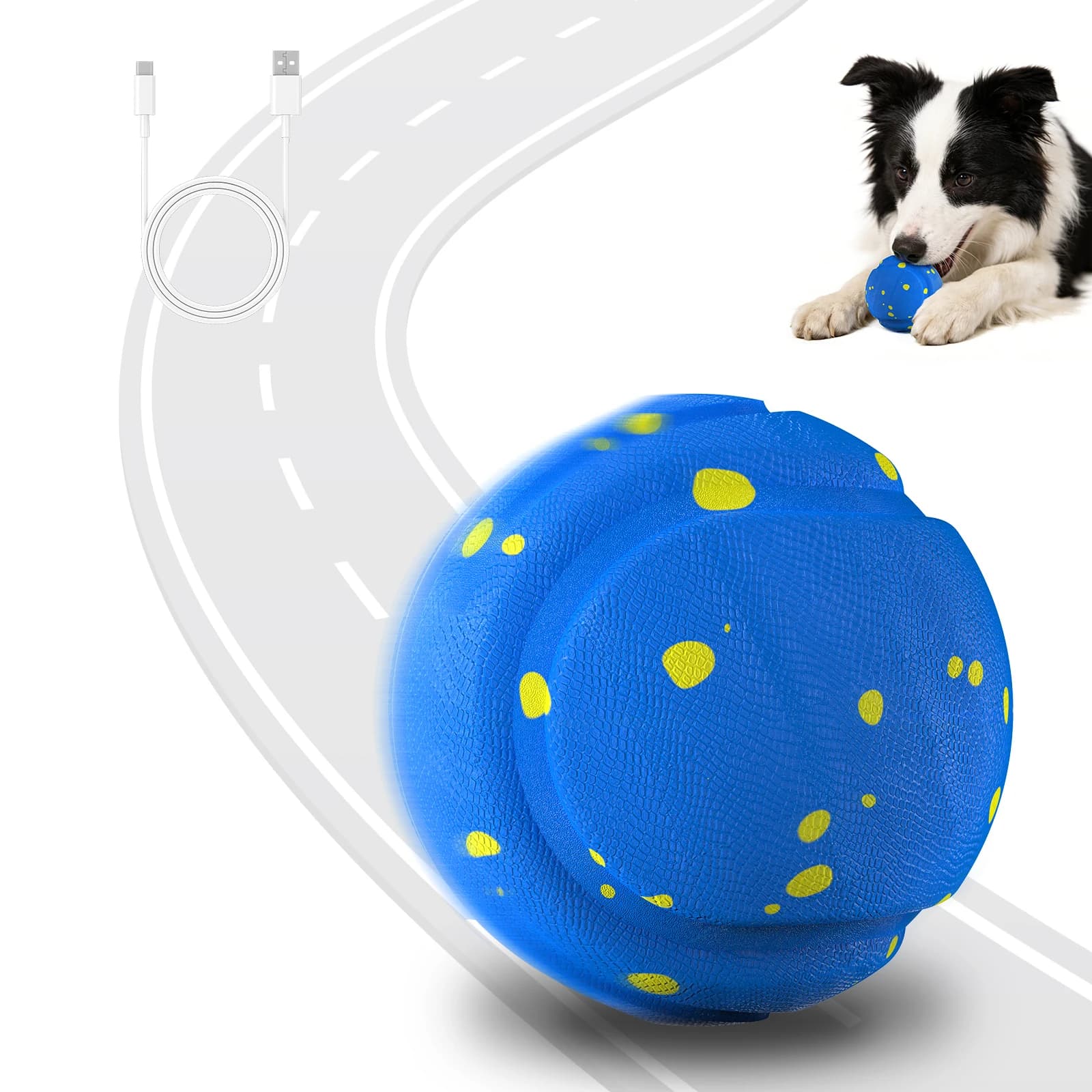 Palla Giocattolo per Cani in Materiale E-TPU Altamente Elastica, Resistente ai Morsi, Durevole, per Masticare e per l'Addestramento all'Aperto