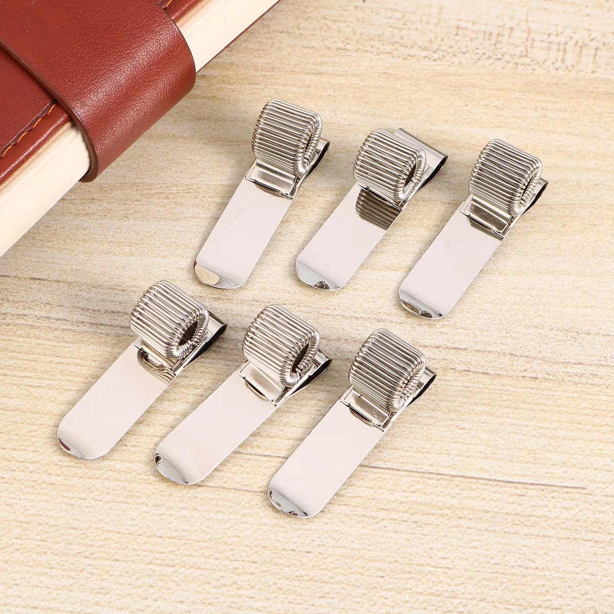 Portapenne elastico a molla da 12 pezzi, clip per penna in acciaio inossidabile per agenda, quaderno, ospedale, scuola, ufficio, cancelleria