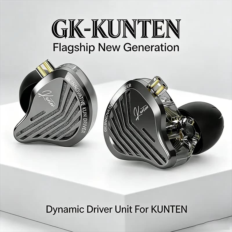 Gk Kunten Dynamic Drive Headphones Hifi 2pin Heavy Bass Earbuds Metal Headphones Detachable Sports Gamer Headphones Gift