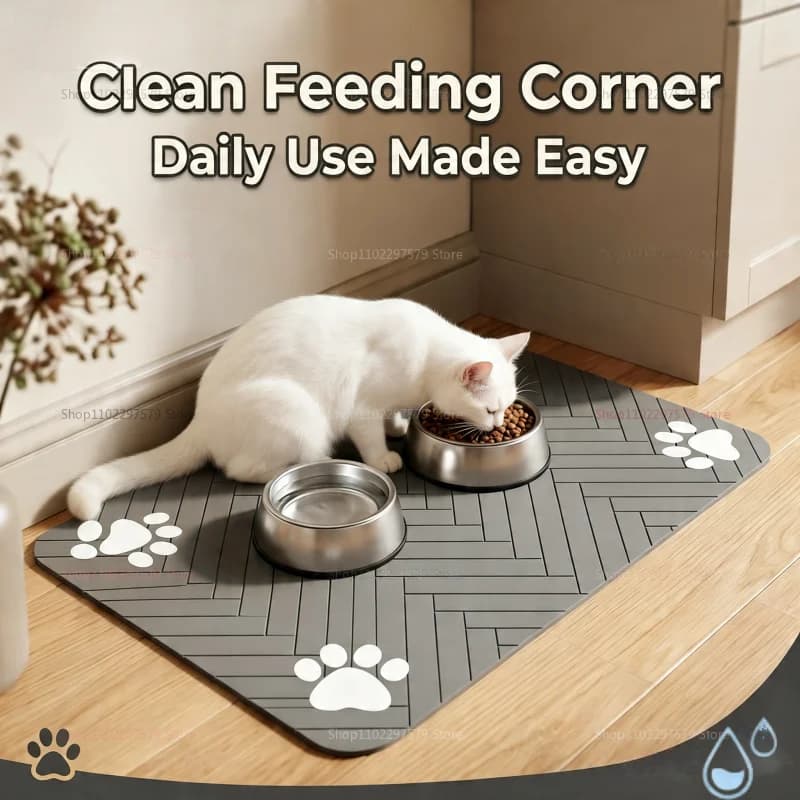 Pet Feeding Mat-Absorbent Dog Mat for Food and Water Bowl-No Stains Quick Dry Dog Water Dispenser Mat-Dog Feeding Supplies