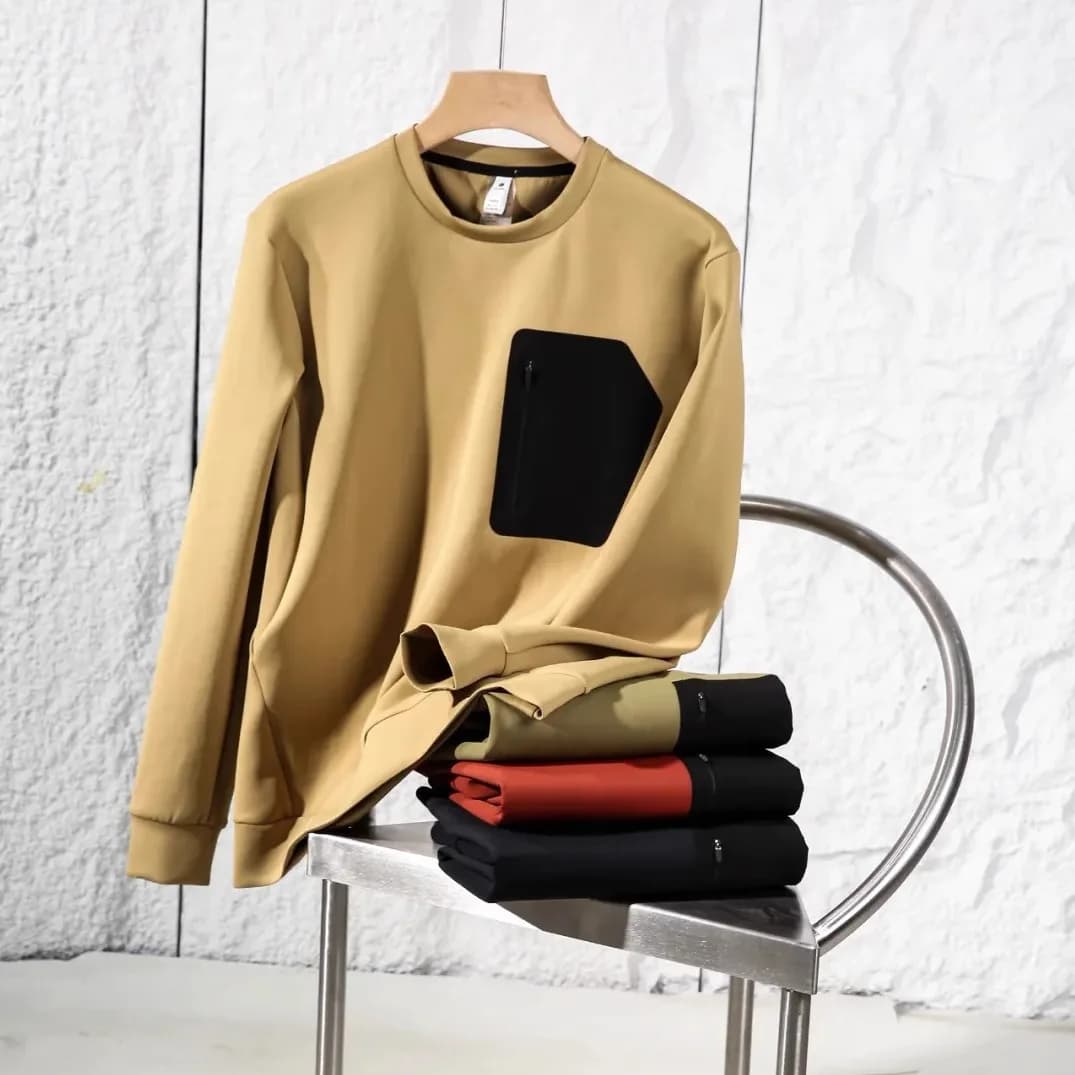 Skin-friendly Breathable Quick-drying Moisture Absorbent Men's Casual round Neck Sweatshirt Outdoor Sports Garment