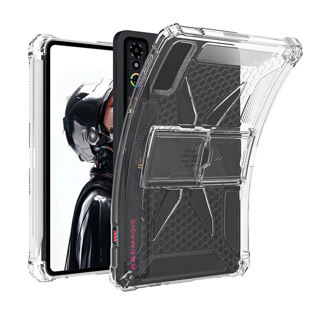For Nubia Red Magic Gaming Tablet 3 Pro 9.06“ Case Transparent TPU Protective Stand Cover With Pen Slot Shockproof Clear Shell