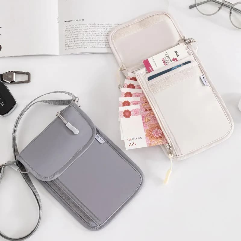 Portable Daily Card Holder Passport Case Multifunctional Crossbody Bag Waterproof Phone Organizer Travel Waist Pack
