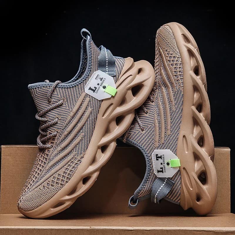 YUYIN Sneakers da uomo traspiranti e leggere, scarpe sportive da esterno in mesh nere, scarpe da corsa, atletica, jogging, tennis, camminata