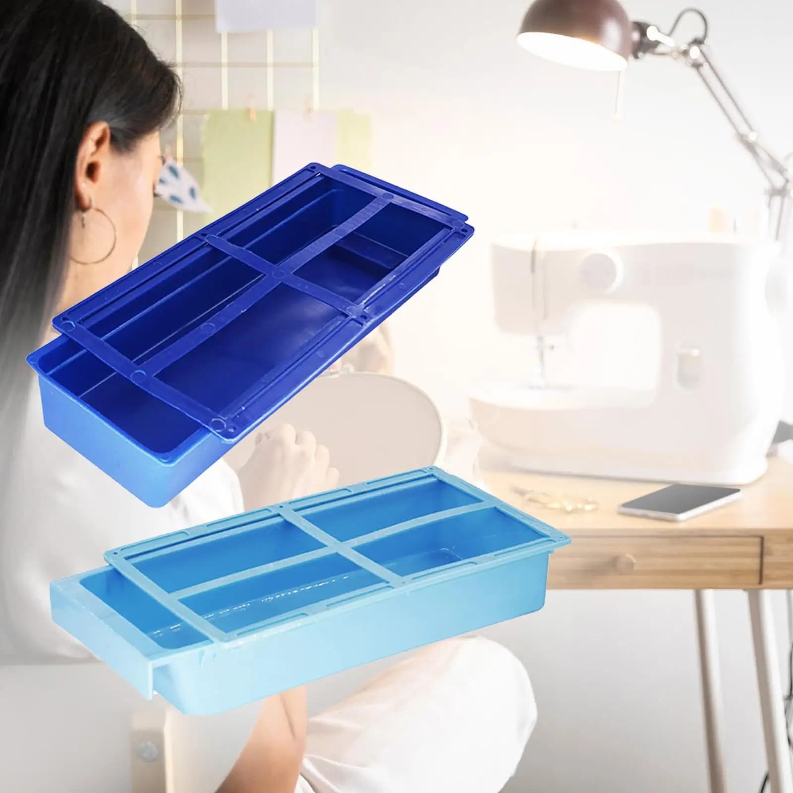 Cassetto Scorrevole Porta Accessori per Macchina da Cucire, Organizzatore per Cucito in ABS, Soluzione di Archiviazione Sotto Scrivania per Ufficio, Casa, Sartoria