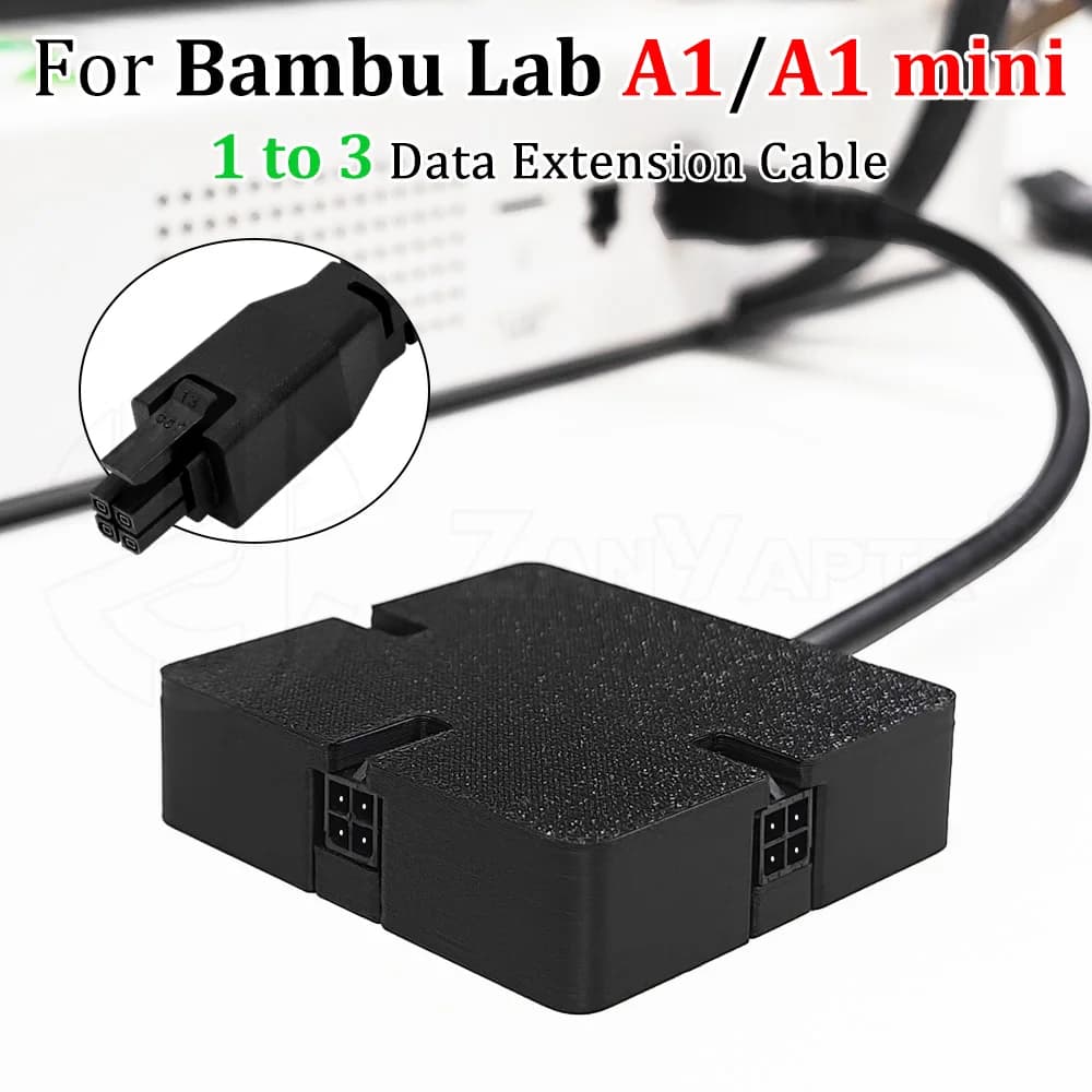 Connettore di espansione hub AMS a 4 pin 3-in-1, adattatore splitter a 3 canali con tubo in PTFE per parti di stampanti 3D serie Bambu Lab X1 P1