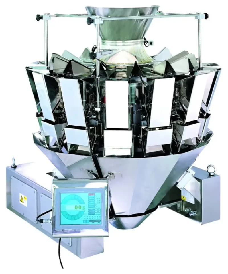 10-14 Head Weigher Packing Machine for Candy Chips Pasta Pet Food Grain Weighing Filling Sealing Custom