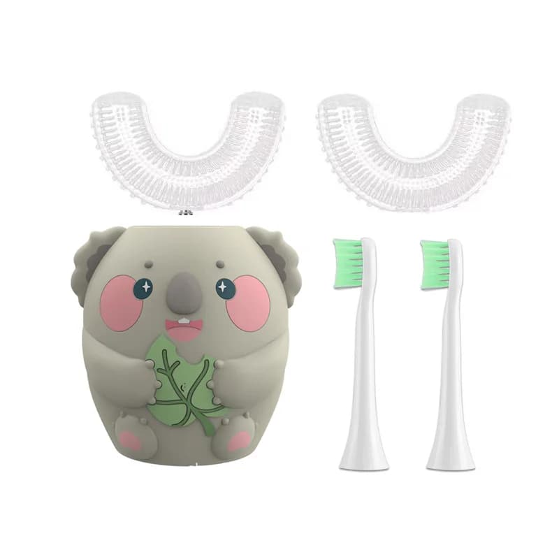 U Shaped Electric Toothbrush for Children 360 degree Rechargeable Auto Brush with Intelligent Timer for Replacement Head