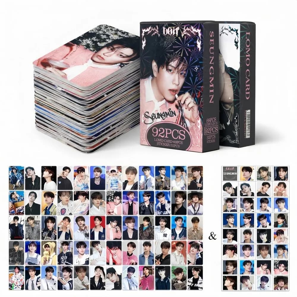 Carte LOMO 92 Pezzi K-pop Stray Kids Seungmin Photocards, Accessori Anime, Piccole Carte da Collezione, Regalo per Fan, Decorazione