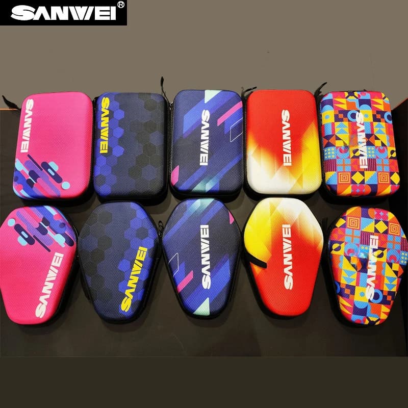 SANWEI Ping Pong Rack Case Oxford Cloth Hard Guscio Ping Pong Rack Case Racket Covers for Durable Square Racket