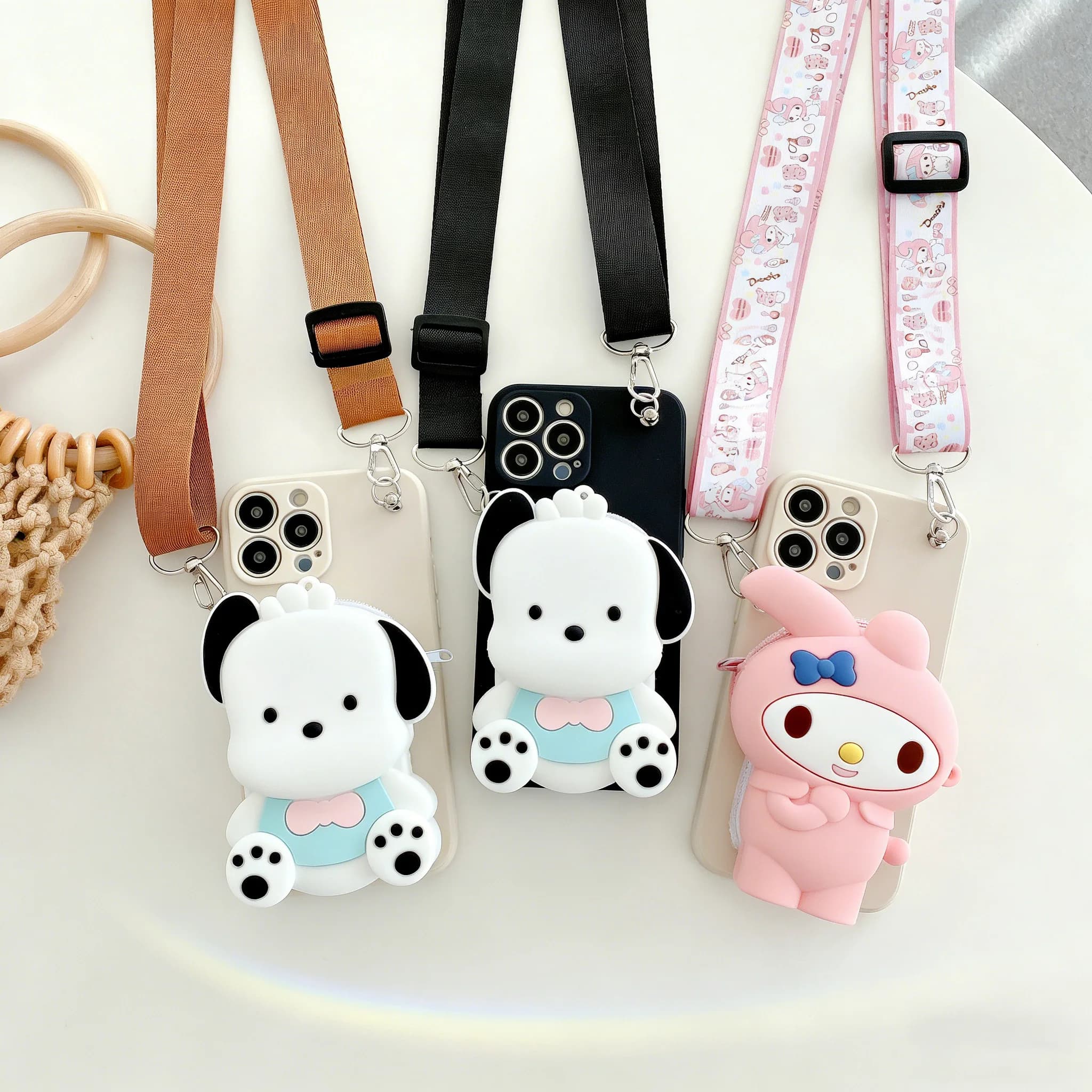 Custodia a Portafoglio con Cordino per OPPO A15 94 54 55 53 74 96 57 17 58 78 60 39 Realme C55 53 35 30 21Y 11 33 63 61 67 Melody Pochacco