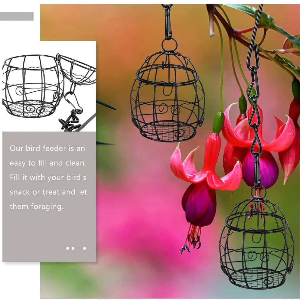2Pcs Bird Feeders Creative Hanging Outdoor Garden Decorative Swing Small Bird Food Container for Balcony Patio Yard