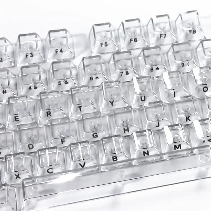 Crystal Transparent Cherry Profile Keycaps For Mechanical Gaming Keyboard ISO Enter PC Key Caps Side carving Backlit RGB Keycap