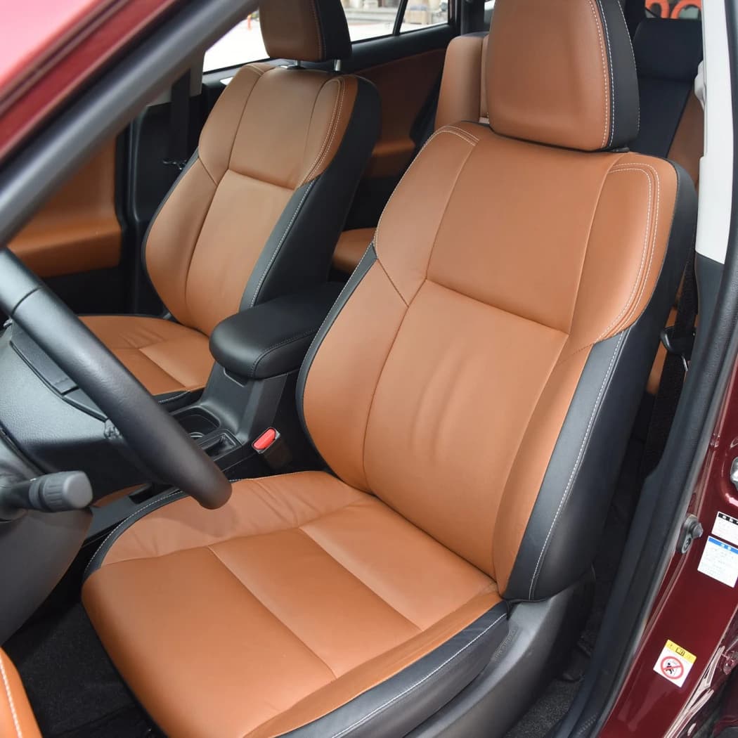For Toyota RAV4 2012 2013 2014 2015 2016 2017 2018 Custom PU Leather Car Seat Covers Full Set Interior Protector Accessories