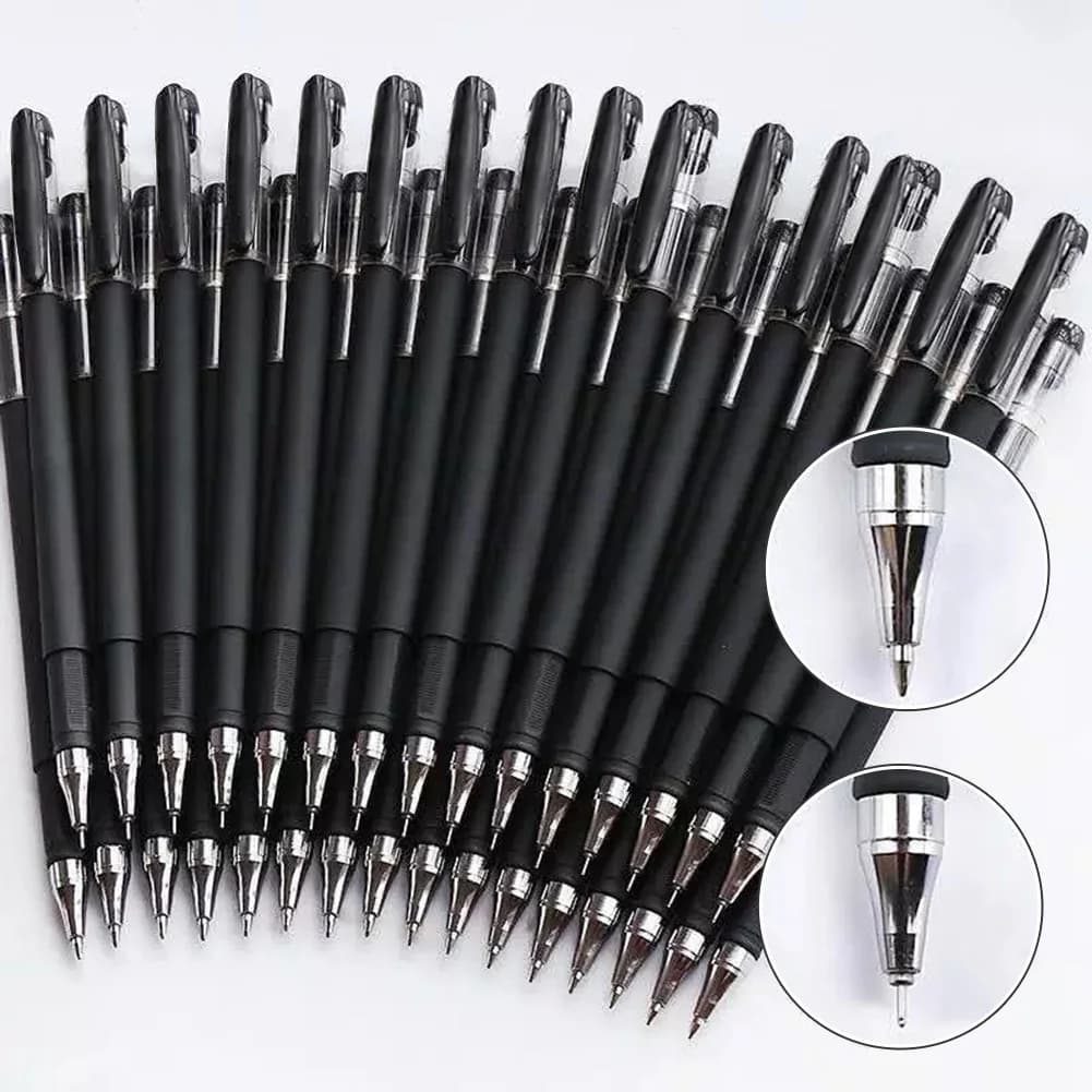 12 pezzi penna a sfera liquida prova di asciugatura rapida penna gel firma 0,5 mm nero inchiostro blu penna a sfera per ufficio scolastico forniture di cancelleria