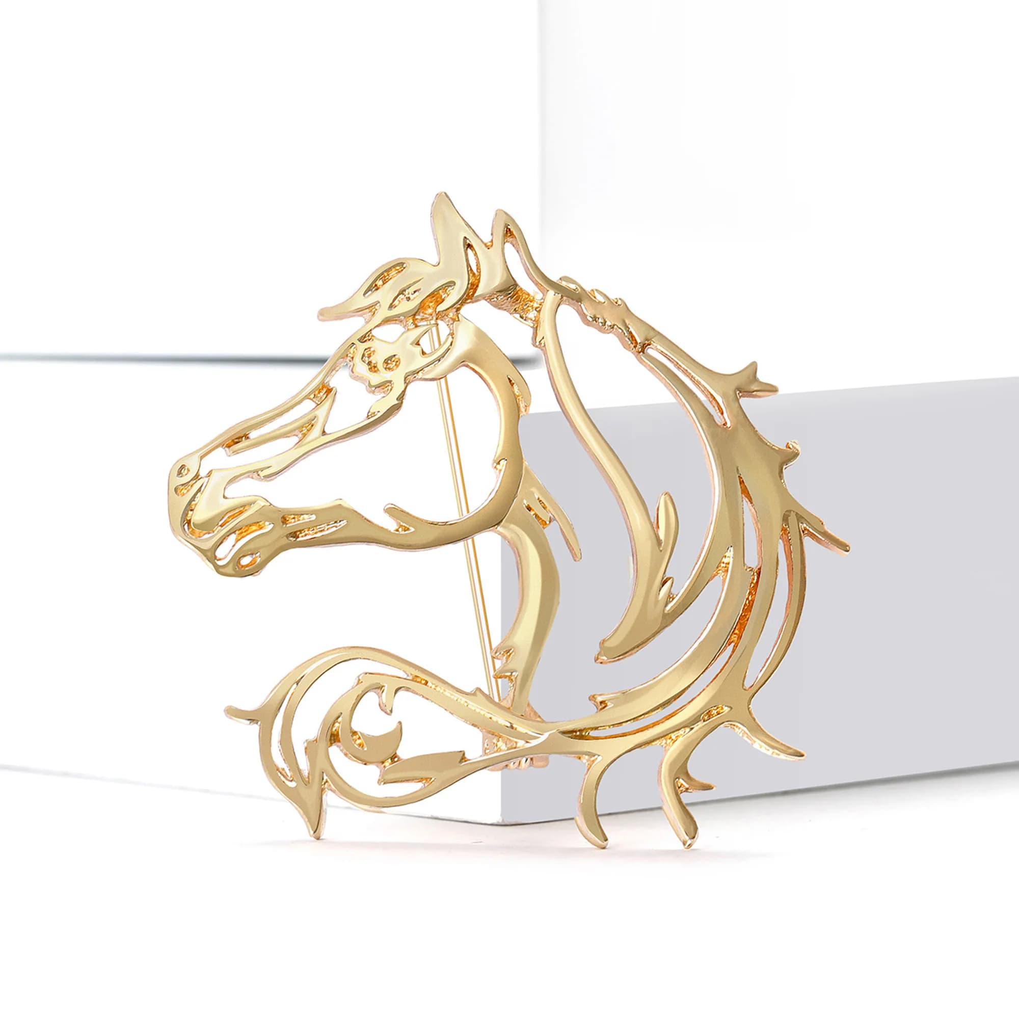 Spille e Distintivi Trendy in Metallo a Forma di Cavallo per Donna e Unisex, Accessori Gioiello per Ufficio, Feste di Capodanno, Zaini e Regali