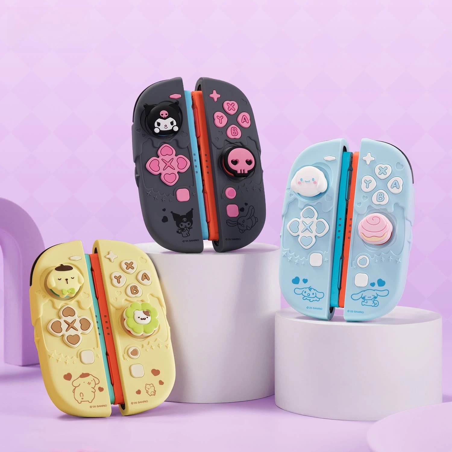 Custodia Protettiva in Silicone con Maniglia per Console di Gioco Anime Sanrio Kuromi Cinnamoroll per Switch2 NS2, Accessori Cartoon Kawaii