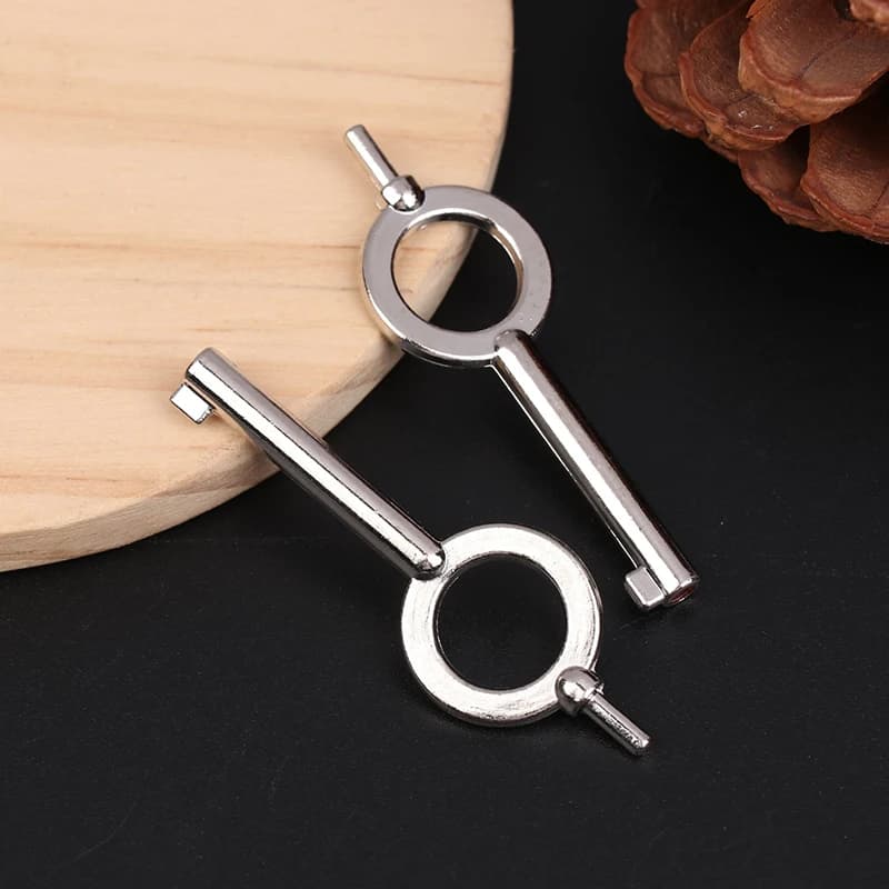 2pcs Standard Issue Hand Cuffs Keys American Style Universal Flat Key Blank Special Key Handcuff Lock Keychain