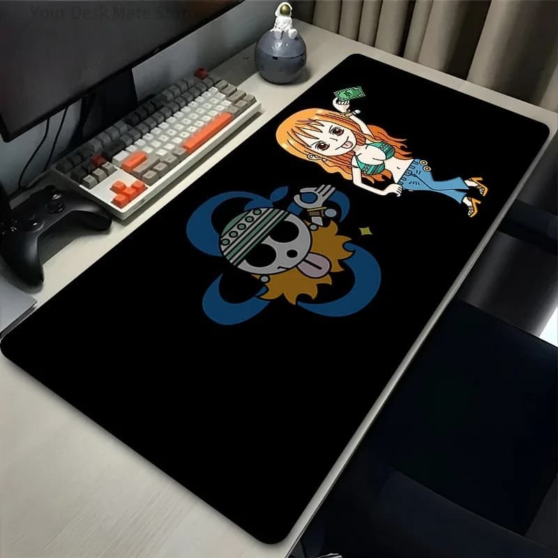 Nami and Straw Hat Pirates Jolly Roger Large Gaming Mouse Pad Waterproof Non-slip