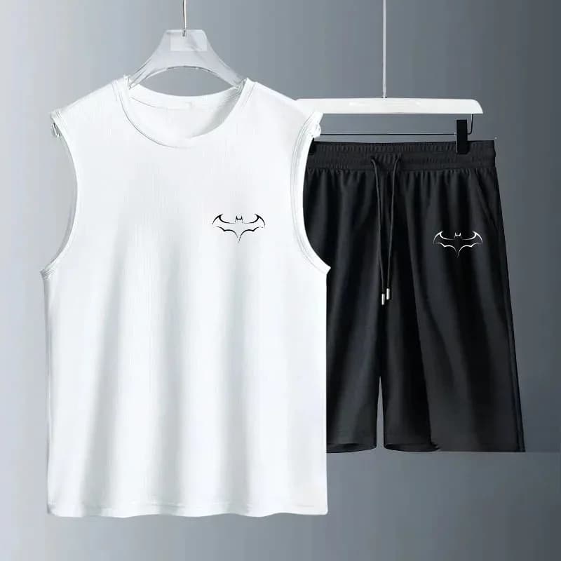 Men's Tank Top Sets 2026 Summer Quick drying seaside sports Sportswear running beach sports two-piece Breathable oversize