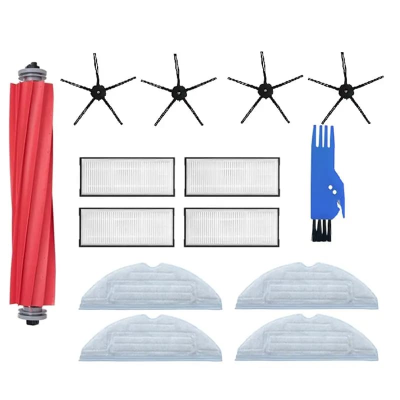 Set di 14 Pezzi ABUS per Roborock S7 S70 S75 S7max S7 Maxv Ultra T7S Plus S7 Pro Ultra, Parti per Aspirapolvere: Spazzola Principale, Spazzole Laterali, Panno, Filtro