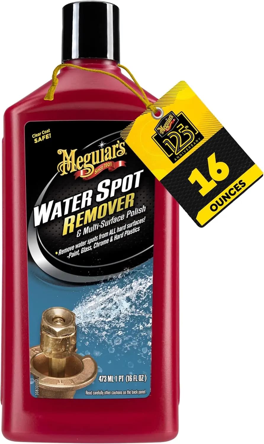Rimuovi Macchie d'Acqua per Auto, Ad Alta Efficacia, Elimina le Macchie d'Acqua e Lucida la Vernice, Sicuro per la Vernice Trasparente, 16 oz