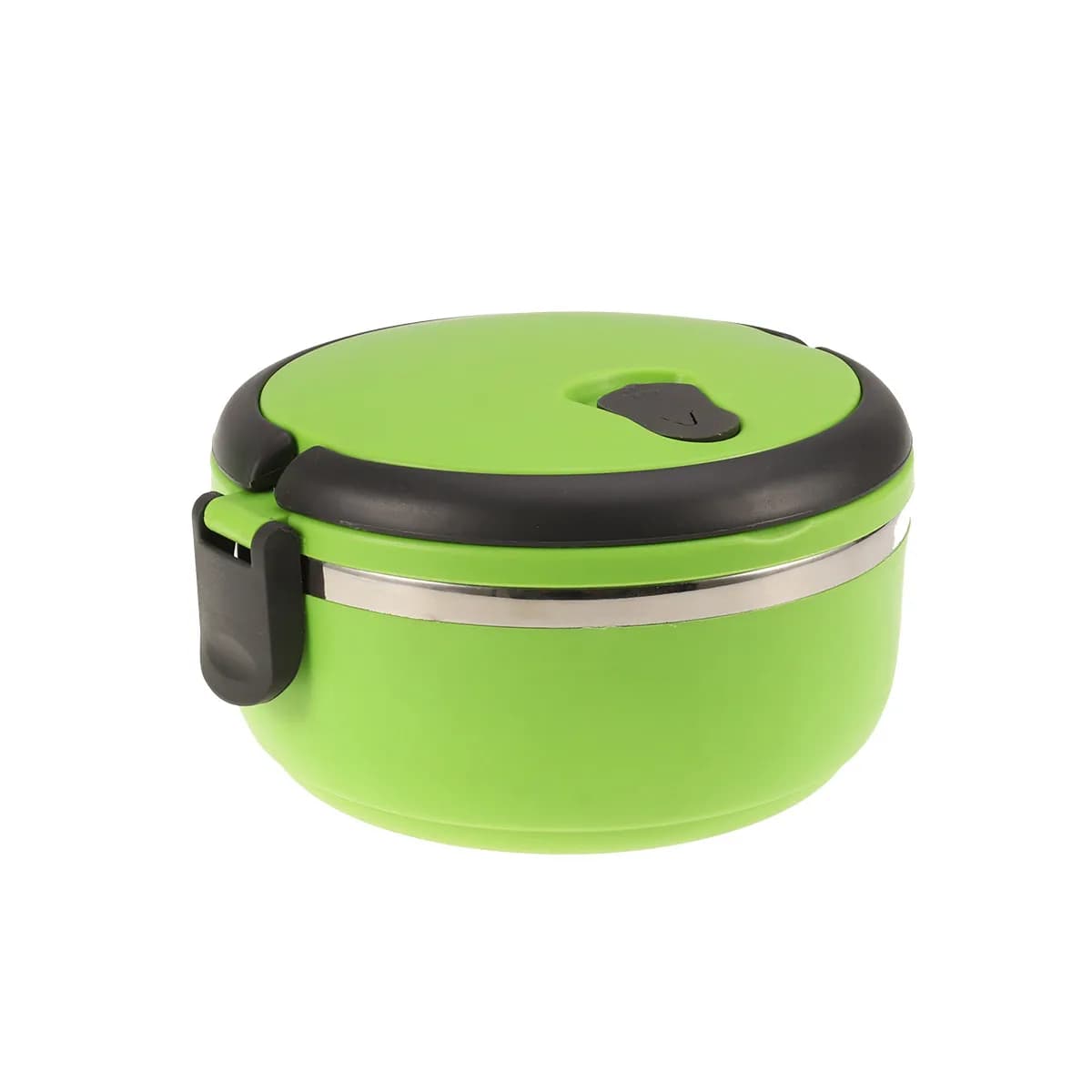 Contenitore Termico per Pranzo in Acciaio Inox a Uno Strato, Design Antiperdita, Manico Arcuato, Compatto, Verde
