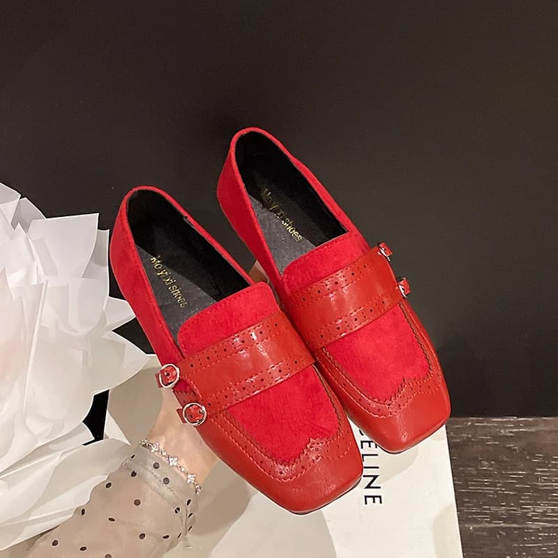 Scarpe Casual da Donna, Mocassini in Pelle Scamosciata con Patchwork, Sneakers con Piattaforma Antiscivolo, Zapatos De Mujer