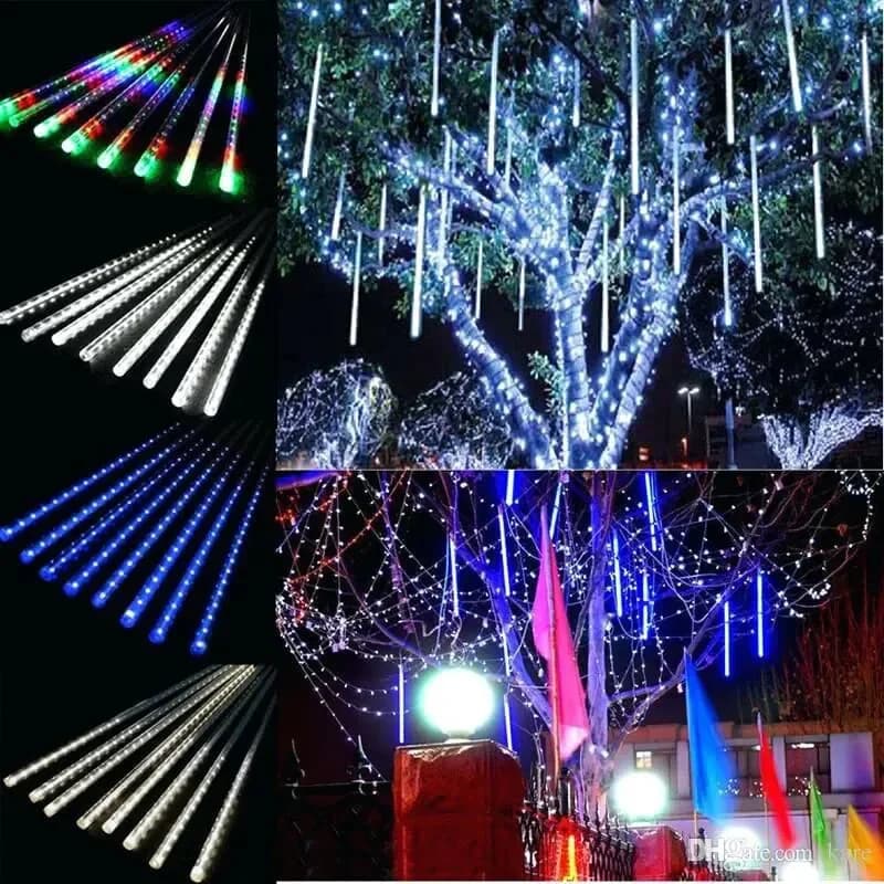 Christmas Holiday Party Patio Decor 30/50CM LED Meteor Shower Rain Lights Waterproof Falling Raindrop Fairy String Light for