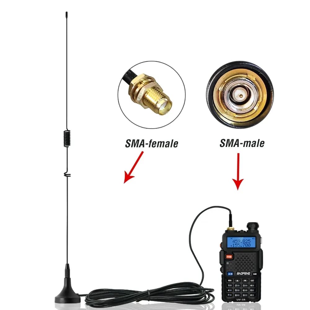 UT-106UV Antenna per auto magnetica SMA-F Dual Band Antenna integrata VHF UHF per Baofeng UV-5R UV82 GT-3TP GT-5 Ham Radio Accessori