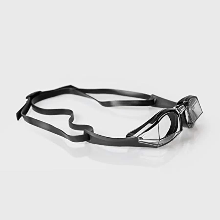 Swim Goggles for Competitive Racing Triathlon QR Code Design Anti-Fog Coating Silicone Frame Matte Black Finish