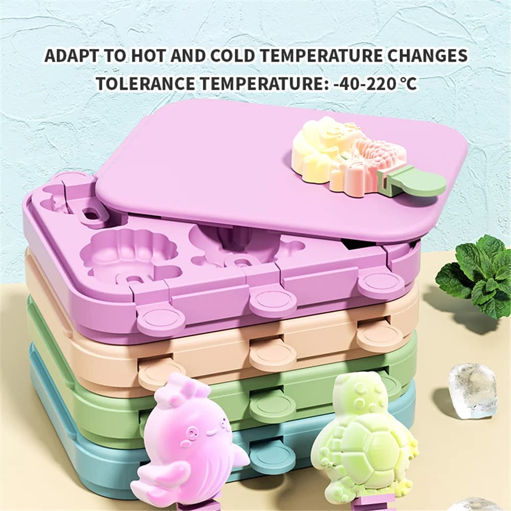 Stampi per ghiaccioli in silicone, piccoli mini stampi per ghiaccioli per animali oceanici, stampi per ghiaccioli fatti in casa a forma divertente, stampo per cottura senza BPA