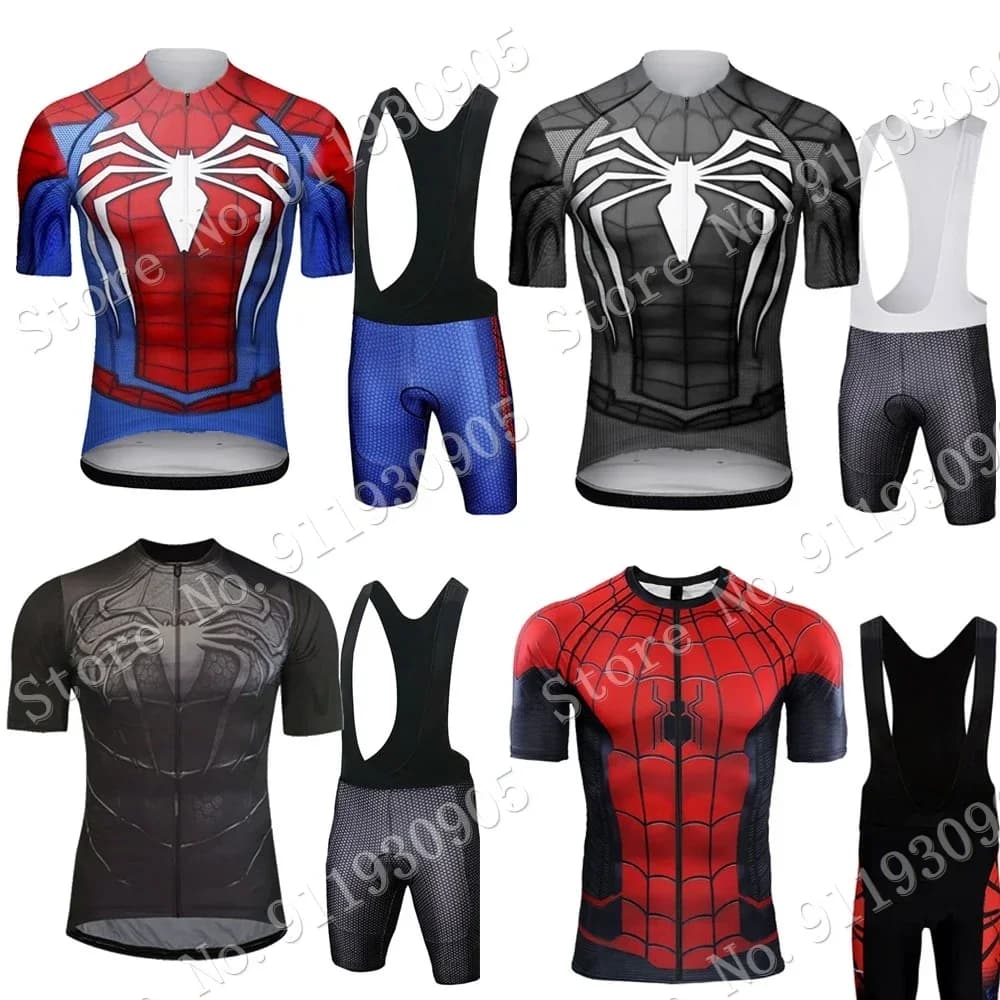 Bike Knit Spiders Set 2025 Cycling Popular Cartoon Anime Clothing Road Bike Shirts Shorts with Bicycle Seats MTB Maillot