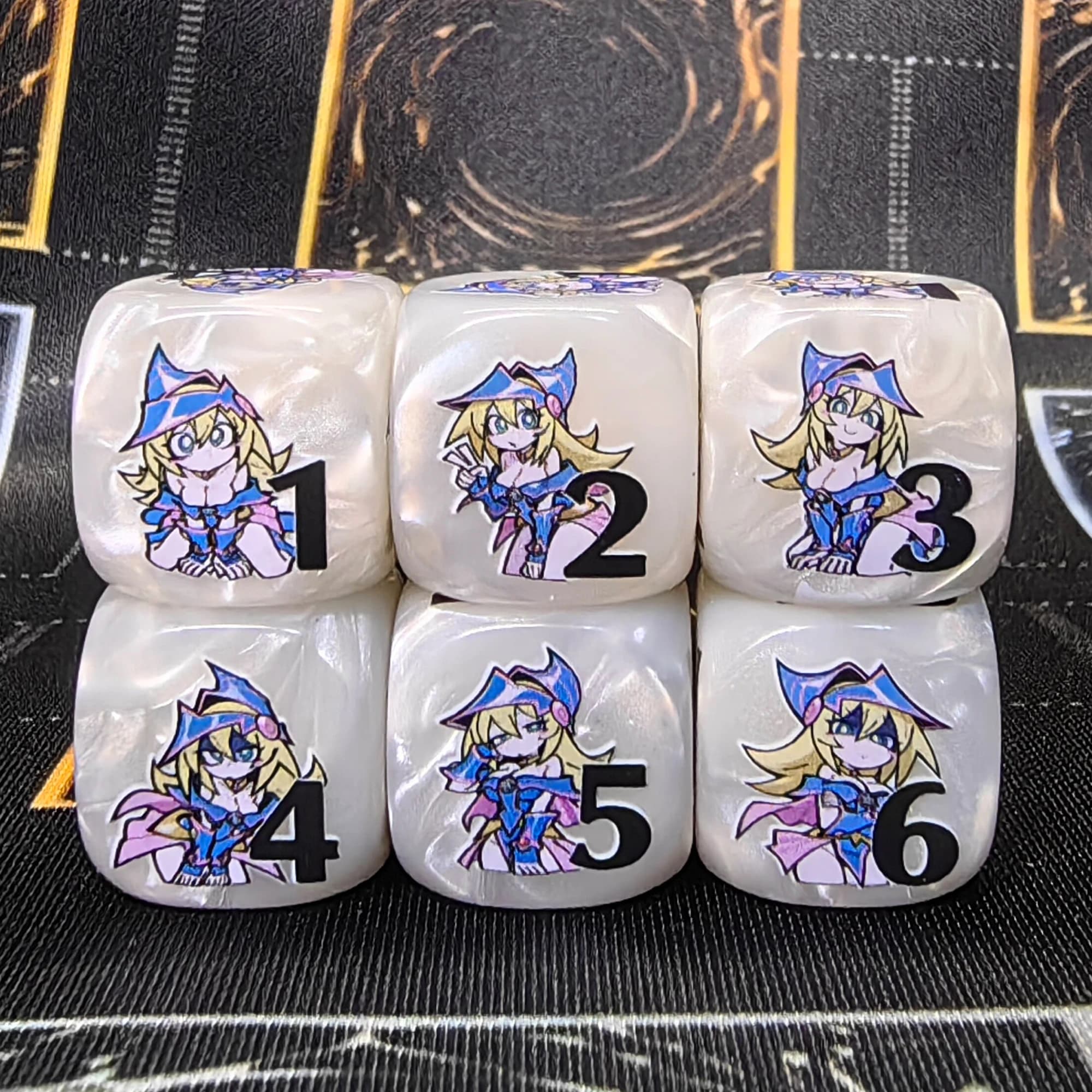16Mm Diy Self Made Yu-Gi-Oh! Black Magician Girl Dice Ygo Animation Peripheral Board Game Dice Indicator Anime Cards Gift Toys