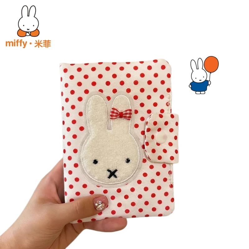 Borsa Portaoggetti Creativa a Pois con Personaggio Miffy, Porta Passaporto e Carte Leggero e Portatile, Portamonete Kawaii