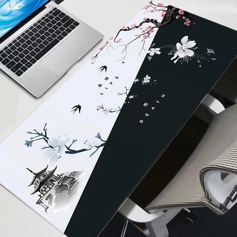 Mouse Pad notbook gamer Large Keyboard Computer rug Carpet Desk Mat PC Gamer Japanese cherry blossom pagoda popular MousePad