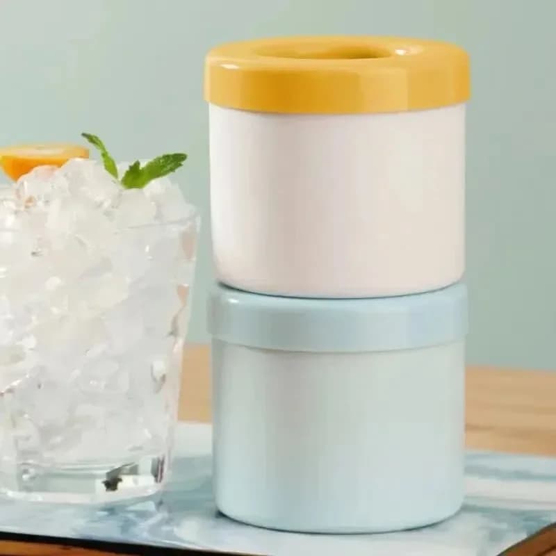 Stampo per Cubetti di Ghiaccio in Silicone, Secchiello per Ghiaccio Rotondo, Stampo Creativo per Ghiaccio Fai-da-Te Estivo, Accessori per Bar