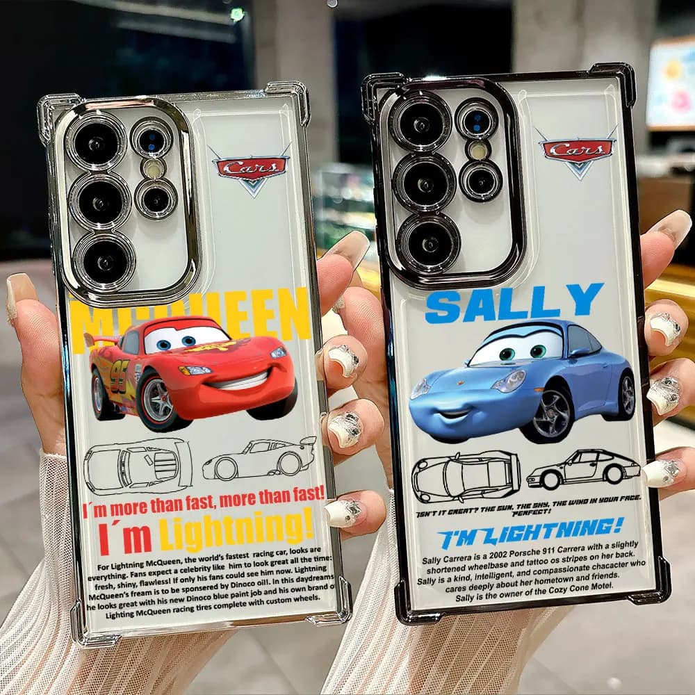 Mcqueen Lightning Sally Case for Samsung Galaxy S26 S25 S26 Ultra Edge S24 S23 S22 Plus S21 Ultra FE, Phone Shock Cover