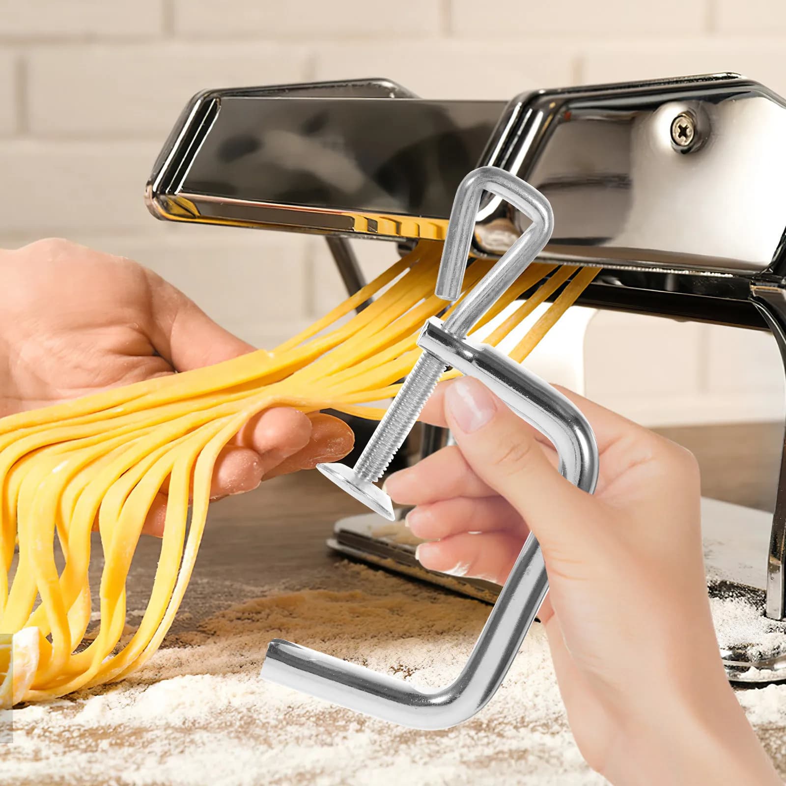 Clip di Fissaggio in Acciaio Inox per Macchina per Pasta, Morsetto Resistente per Macchina Manuale per Pasta, Accessori per Cucina