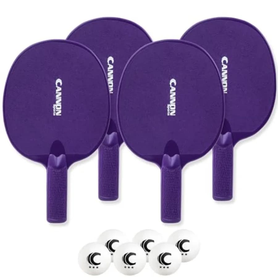 Set di Racchette da Ping Pong Infrangibili - 4 Racchette con 6 Palline da Ping Pong a 3 Stelle, Set Portatile per 4 Giocatori