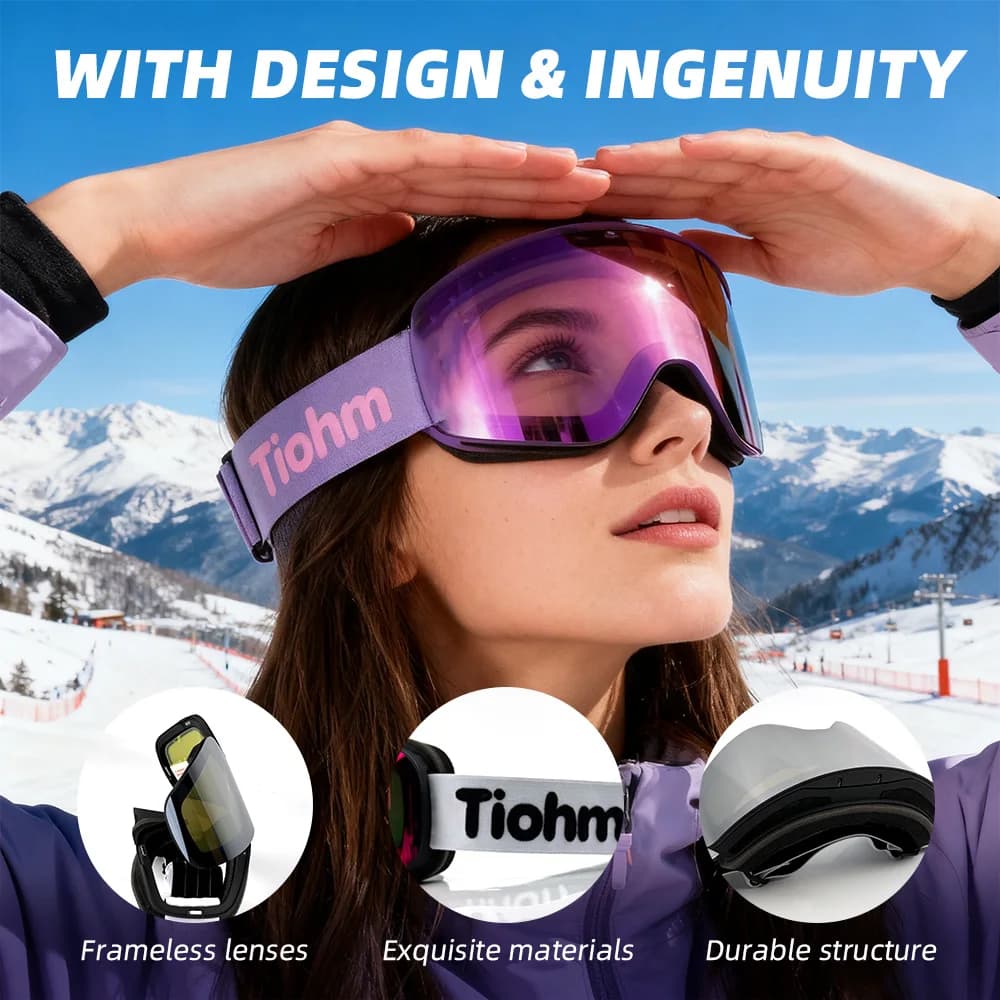 Occhiali da sci magnetici professionali invernali, occhiali da sci da fondo, occhiali da arrampicata sulla neve, sfide sulla neve,