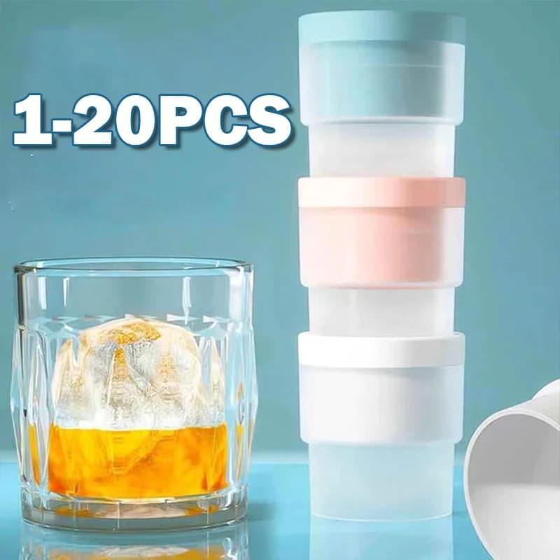 Silicone Large Round Ice Ball Mold Whiskey Ice Maker Easy Release Durable Ice Cube Tray for Cocktails Home Bar Accessories