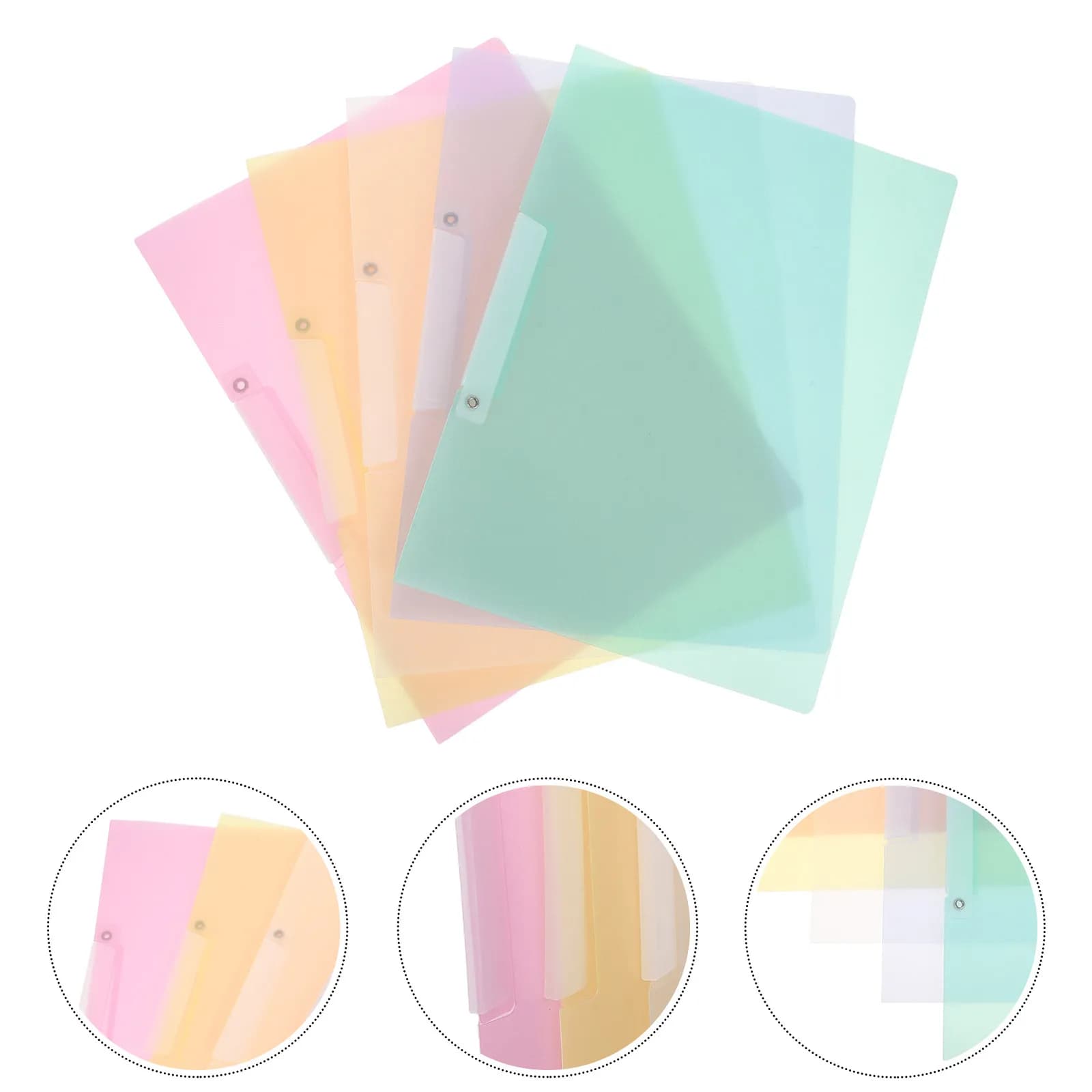 10Pcs Portable Side-Opening Swing Clip File Folder Organizer Plastic Report Covers for Office School Business Efficient Document