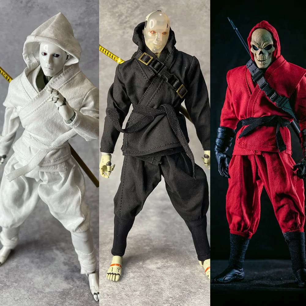 6 colori solidi 1/12 scala figura maschile accessorio giapponese Ninja Costume antico modello uniforme per 6 ''Mezco Vt Action Figure