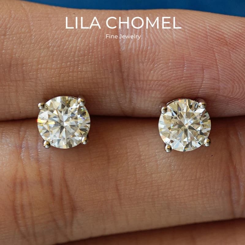 Women Engagement 18K White Gold Wedding Earrings 0.5/1/2CT Moissanite Diamond Girl Valentine's Day PT950 Platinum Birthday Gift