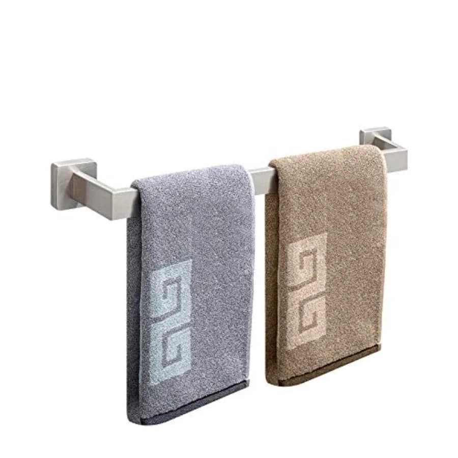 Portasciugamani da Bagno, Accessori Bagno, Porta Asciugamani Quadrato Premium in Acciaio Inossidabile Spesso per Doccia, Supporto da Parete per Asciugamani M