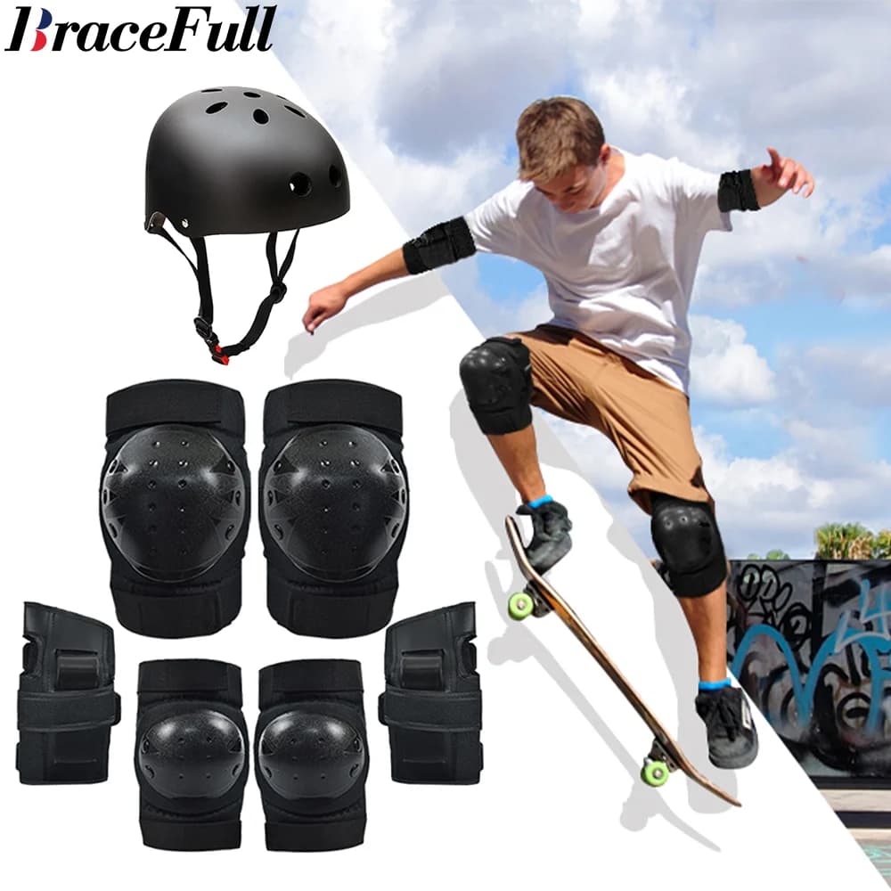Helmet and Protective for Knee, Elbows and wrists for Children, Boys and Adults, Skateboard Protective Equipment, Bicycle, Skating, Cycling and Scooter