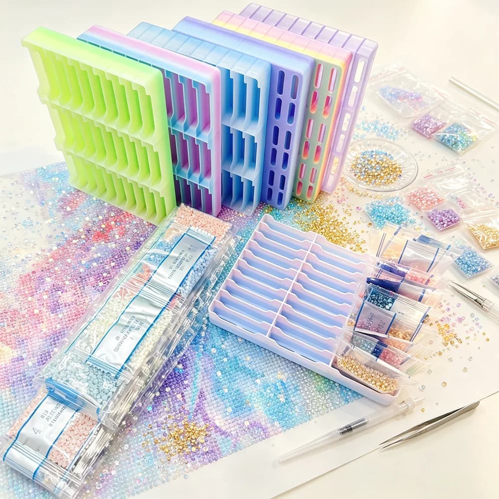 Storage Box for Diamond Painting Strass Packs, 30-Compartment Storage Box, Diamond Painting Tools and Accessories