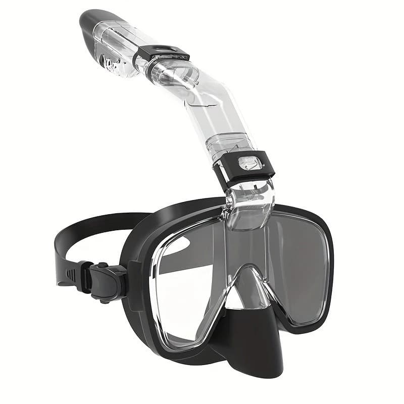 Overview 180 ° Snorkeling mask - Diving glasses for half face anti-lost and anti-fog for snorkeling